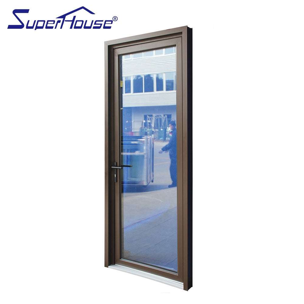 Superhouse USA standard brown color exterior commercial glass door with tempered glass