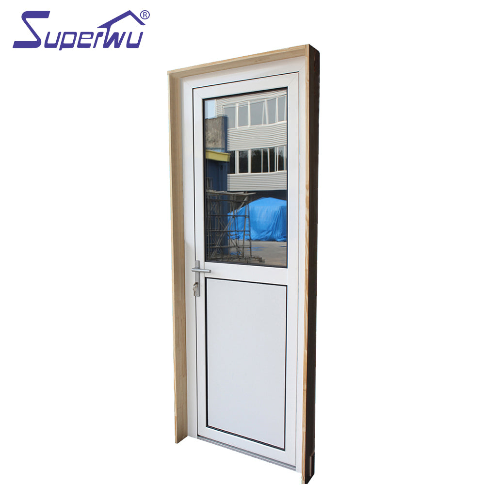Superwu Wooden frame aluminum Half glass hinged doors Superhouse
