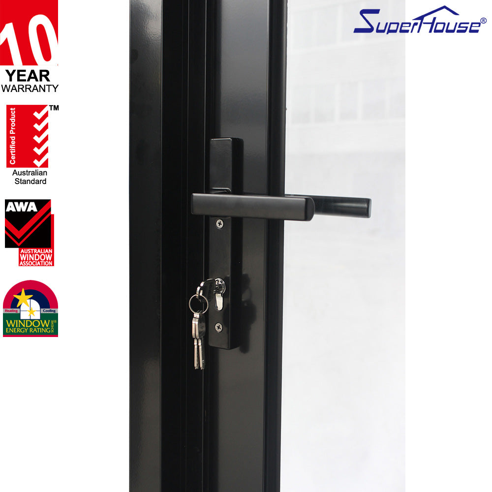 Superhouse Australia AS2047 standard commercial double glass french aluminum casement door with German hardware