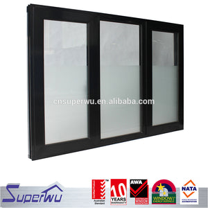 Superwu triple pane Aluminum American crank casement window with fixed glass design