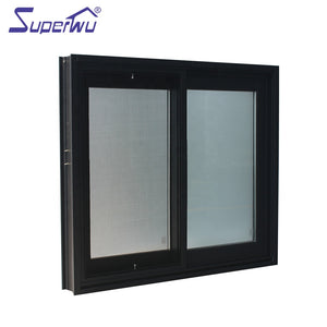 Superwu Factory direct sale aluminum double glazed sliding window black color