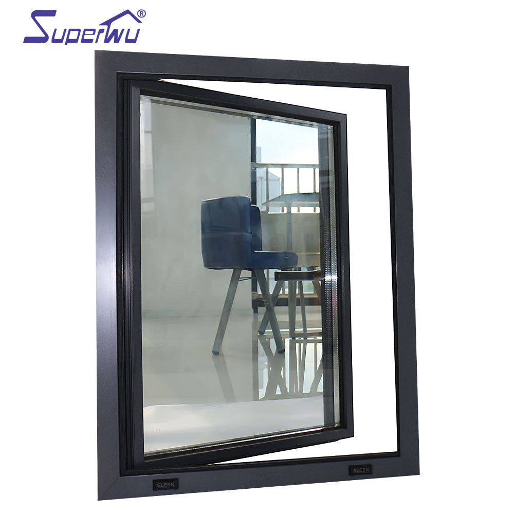 Superwu Original factory direct sales frosted glass privacy aluminum frame out swing windows