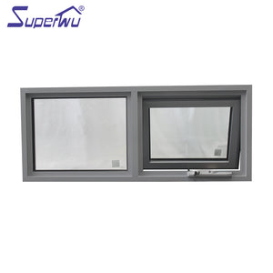 Superwu NFRC Energy Saving Thermally Broken System Aluminum Vertical Window Awning Style