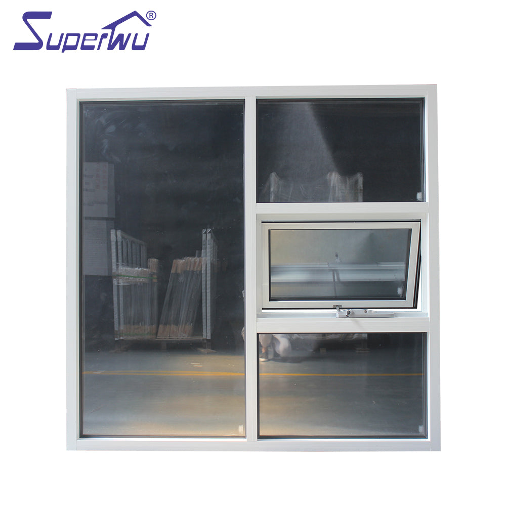 Superwu impact system double glazed insulated aluminum alloy awning windows