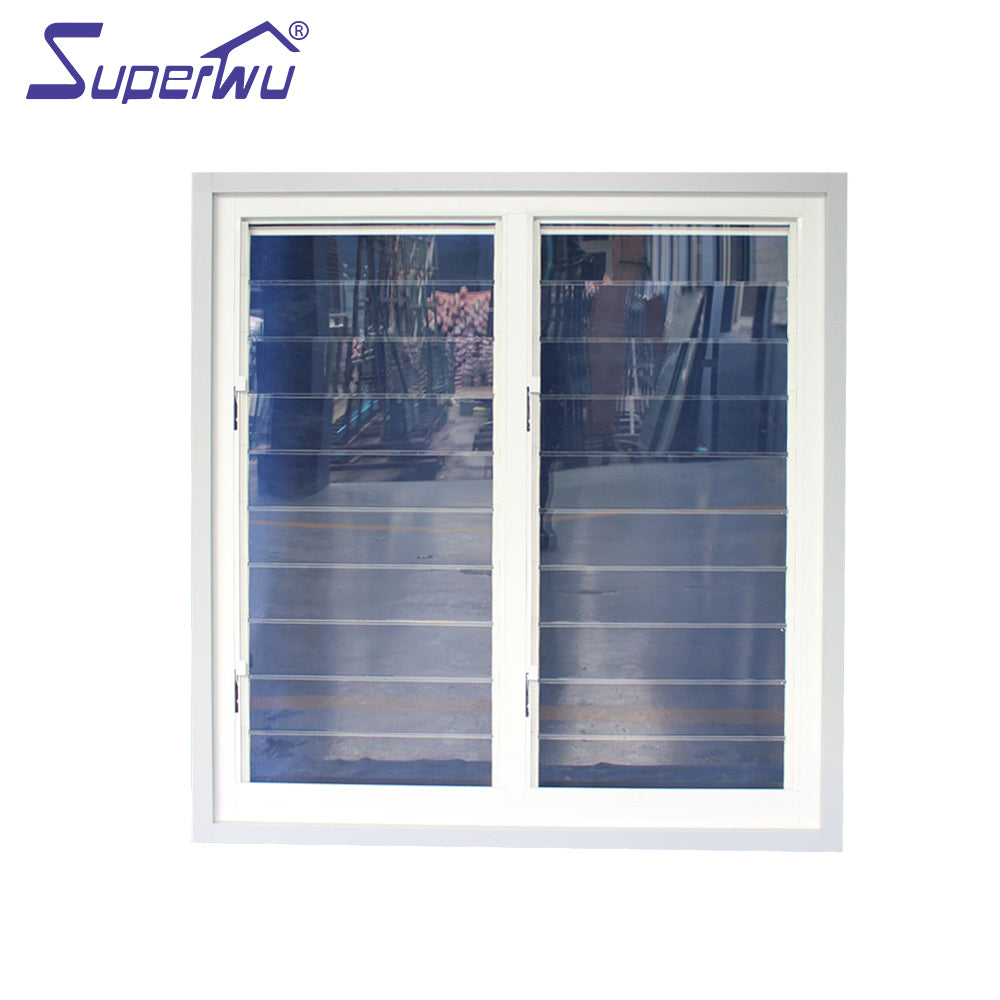 Superwu Adjustable louver construction material aluminum glass louver price of glass louver for commercial