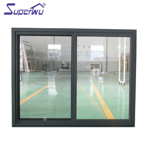 Superwu American Standard Widely Used Superior Quality Double Glass Aluminum Slide Window