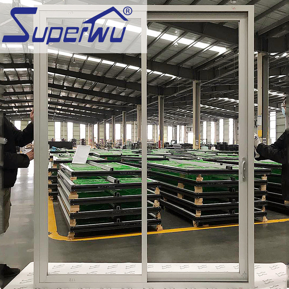 Superwu Factory Directly double glazed door auto close aluminium aluminum frame hotel design doors Lowest Price