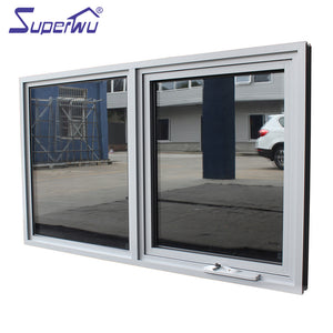 Superwu Double glass aluminium large awning windows house windows for sale