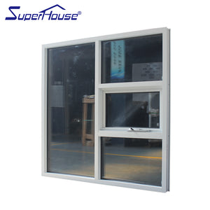 Superwu Double glazed white color awning windows cheap aluminium alloy awning with fixed
