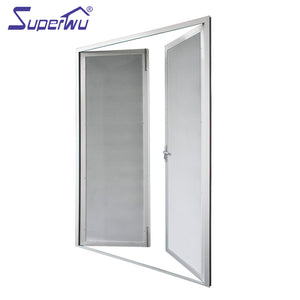 Superwu Double security flyscreen casement door aluminum security mesh hinge door