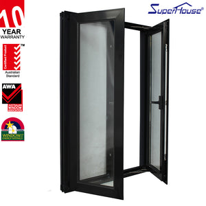 Superhouse Factory Insulated aluminum casement window with burglar proof and fly screen mesh integrated aluminium frame casement window