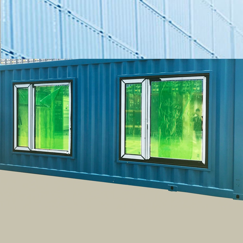 Superhouse prefab houses 40ft container house use double glazed aluminium glass windows with flynet under 50k