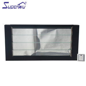 Superwu Decorative black color profile aluminum louver shutter Window glass louver electric system