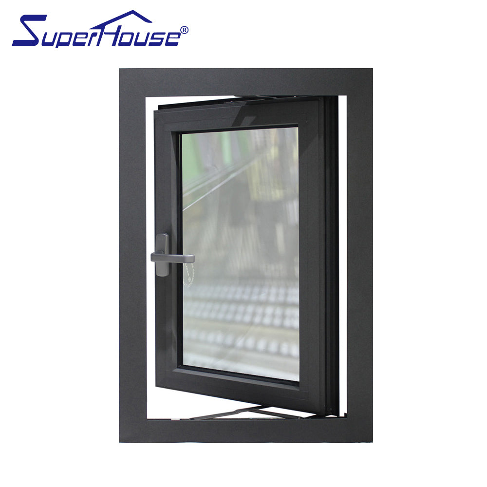 Superhouse Double tempered glass aluminum window heat insulation french casement window for house on sale aluminum frame window