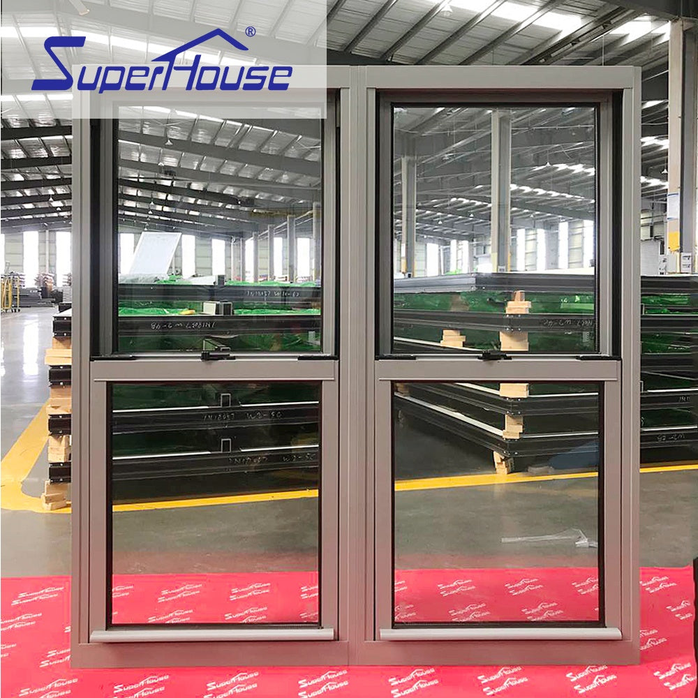 Superhouse Suprehouse hot sale high energy saving double panel single hung window with flyscreen