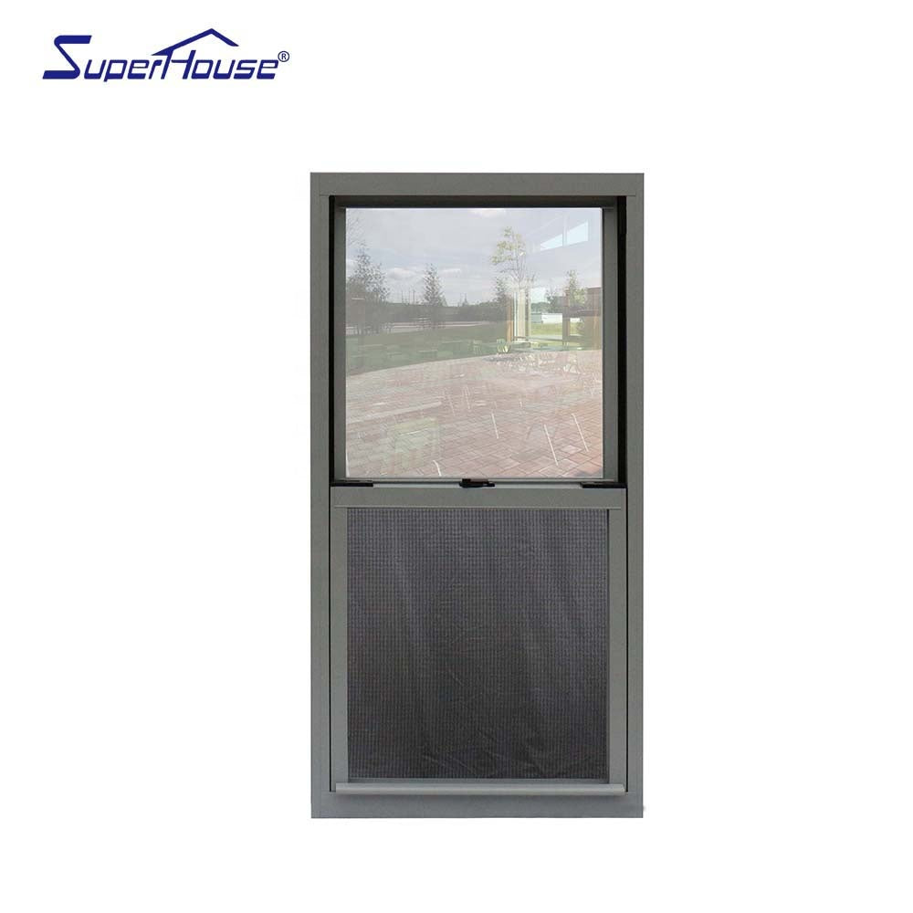 Superhouse Aluminum sliding up and down single hung window with fiberglass flyscreen