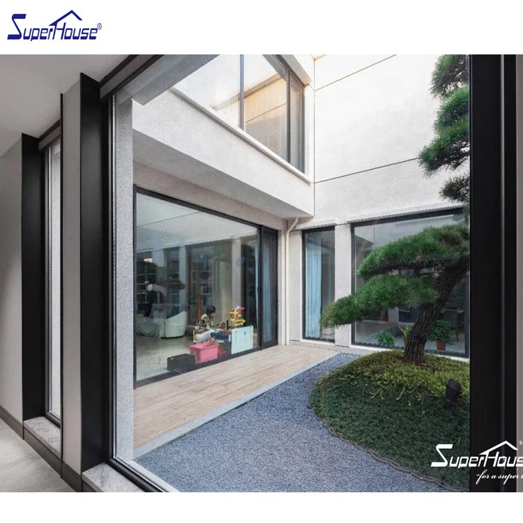 Superhouse Canada USA market fixed window aluminum curtain wall with smart glass for villa