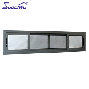 Superwu Aluminum Black Thermal Break Sliding Windows New Design American Style Vertical Sliding Windows