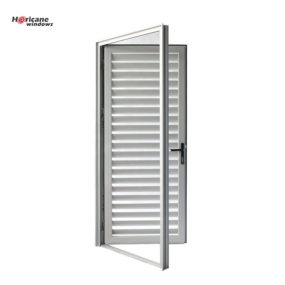 Superhouse NFRC AS2047 standard custom internal adjustable grey aluminium or glass single hinged louver louvered door