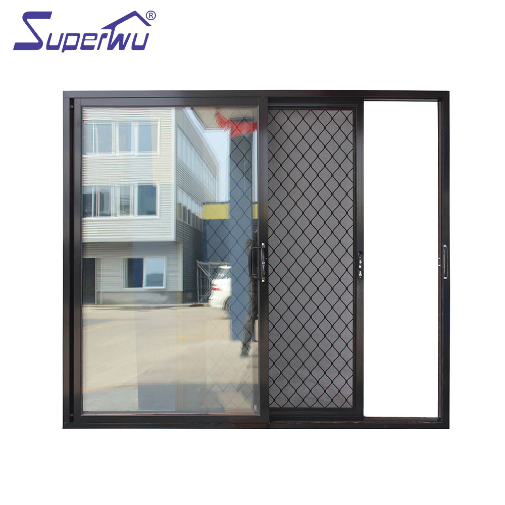 Superwu Bahamas hurricane proof Double tempered glass aluminum sliding doors prices