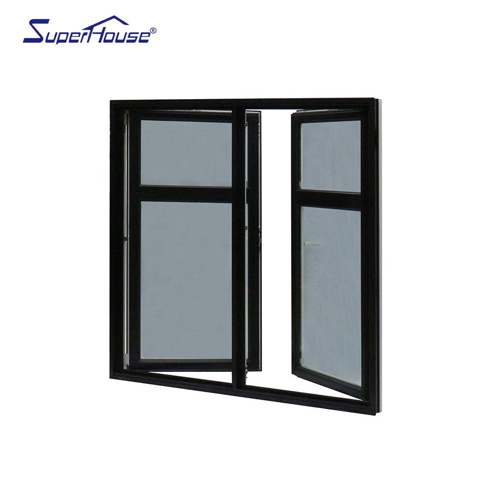 Superhouse safety glass black color casement window