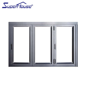 Superhouse High quality aluminum frame glass windows with retractable flyscreen