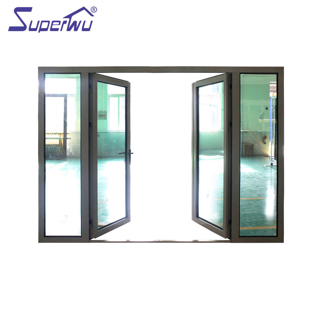 Superwu Customized aluminum hinged door best quality factory direct supply french door