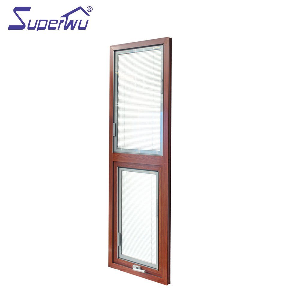 Superwu High quality wooden grain Product Warranty Soundproof aluminium awning window