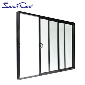 Superwu Double glass commercial accordion silding doors 3 panels sliding door