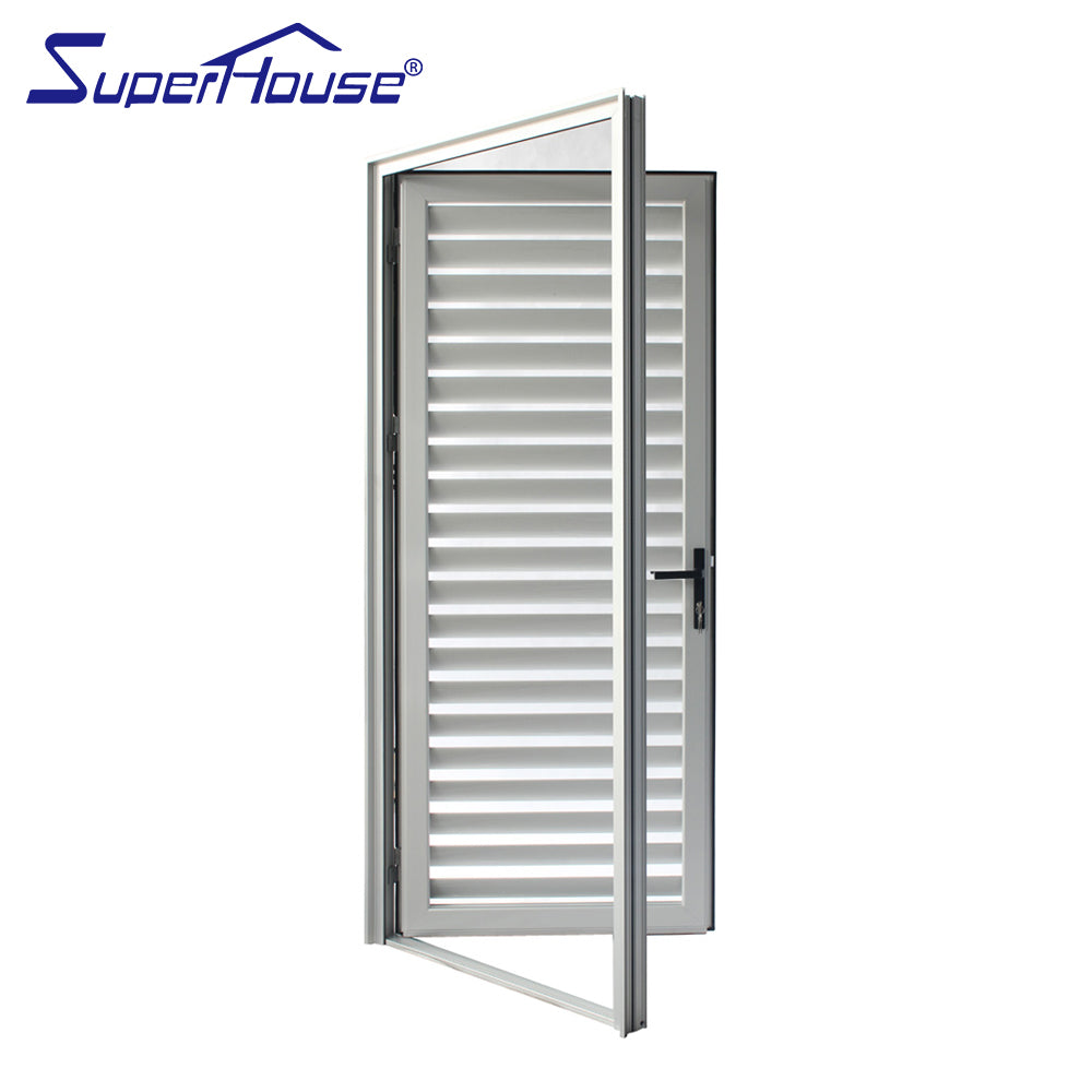 Superhouse AS2047 NFRC AAMA NAFS NOA standard commercial single louvre aluminium casement hinged door