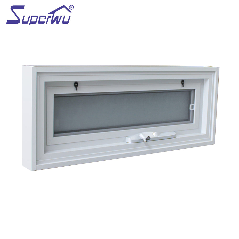 Superwu thermal break aluminum vertical sliding hollow glass dust proof awning windows