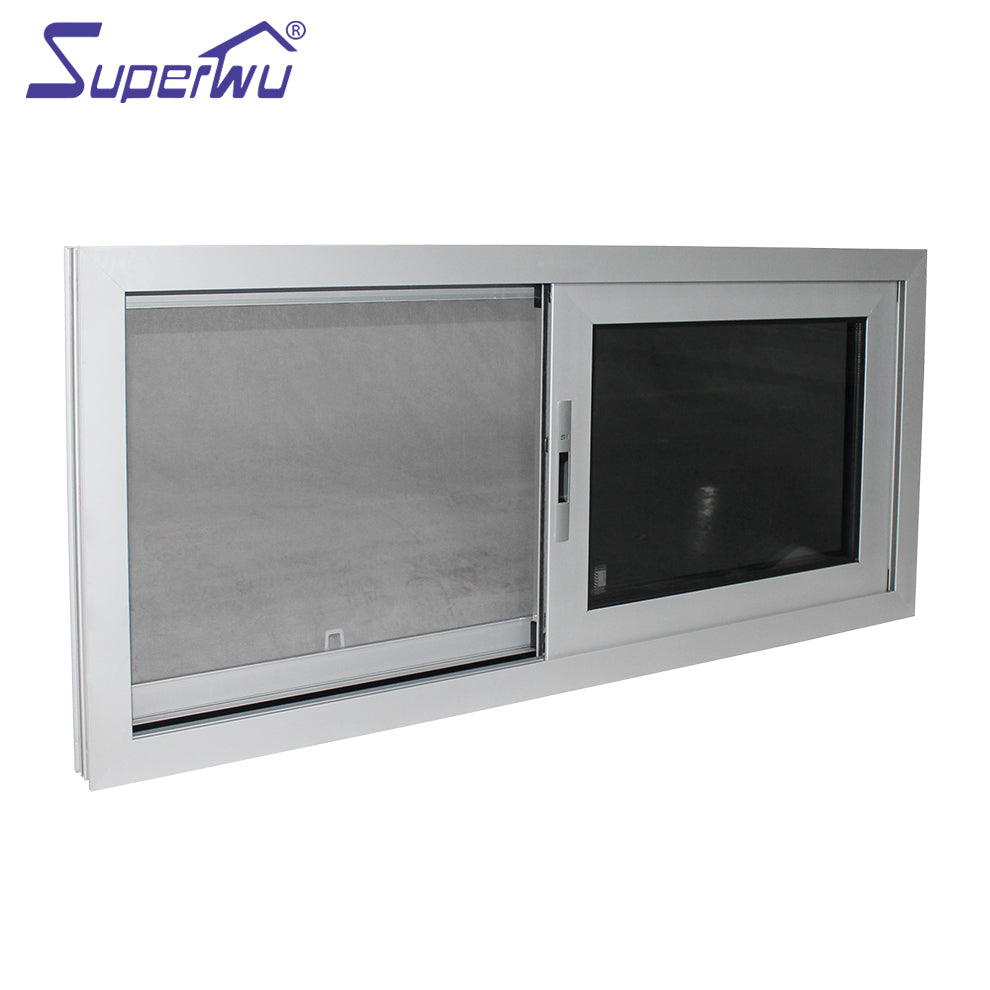 Superwu cost-effective double glazed clear impact glass aluminum sliding windows