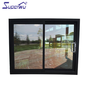 Superwu storm proof Aluminium sliding window price big glass windows sliding window