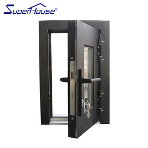 Superhouse AS2047 NFRC AAMA NAFS NOA standard commercial tempered glazed aluminum small hinged door