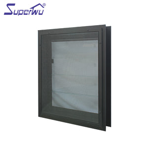 Superwu Aluminum louver windows high quality black color powder coated windows