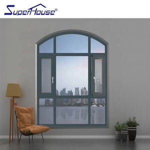 Superhouse Arched design EU style casement windows with colony bar
