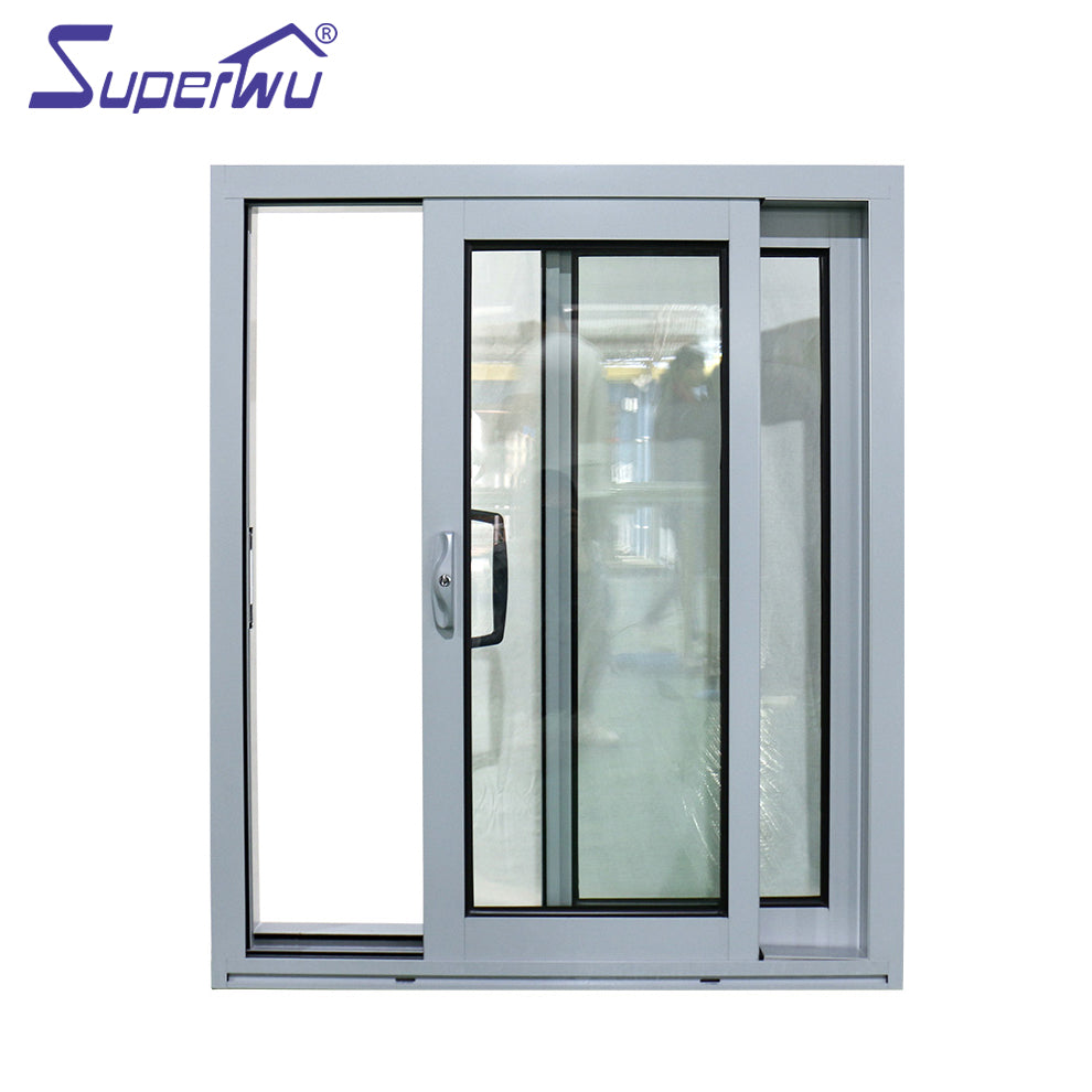 Superwu Best Selling 2020 double glazing tempered glass aluminium 2 track sliding windows