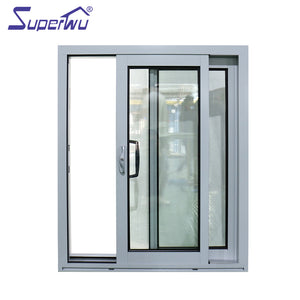 Superwu Best Selling 2020 double glazing tempered glass aluminium 2 track sliding windows