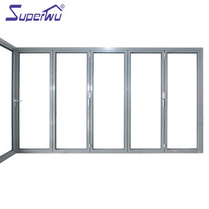 Superwu Aluminum alloy corner folding door double glazing corner bifolding doors Australia standard