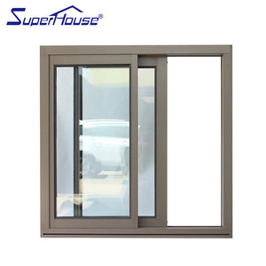 Superwu Commercial system double toughened glass sliding window aluminum well insulation windows and doors