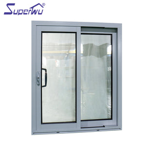Superwu hurricane proof aluminum profile sliding window horizontal windows glass