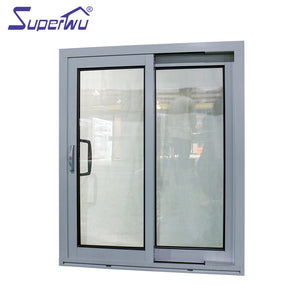 Superwu Best Selling 2020 double glazing tempered glass aluminium 2 track sliding windows