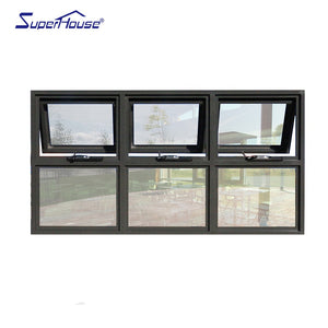 Superhouse Australian standard 3 panel aluminum awning window with double layer glass