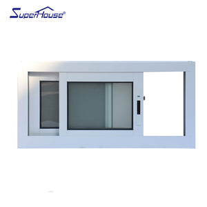 Superwu Australia standard frosted glass sliding windows with fly screen double glazed with mesh