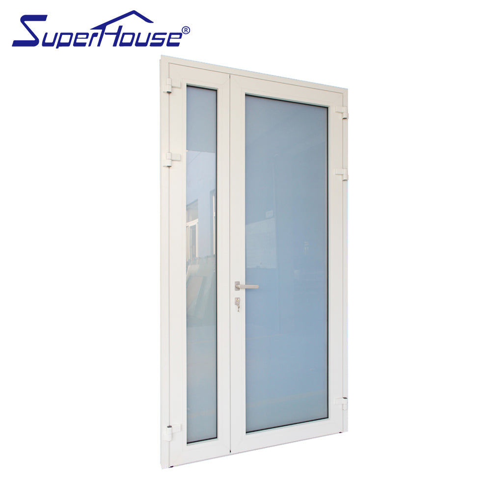 Superhouse AS2047 NFRC AAMA NAFS NOA standard thermal break double glass aluminium white french door with Europe brand hardware