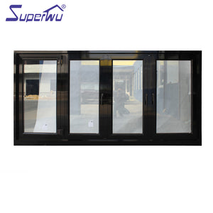 Superwu Factory in China for Aluminum bi-folding Window with double glazed glass