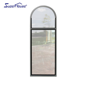 Superhouse Commercial system arched design fixed window with decoration bar for hotel project