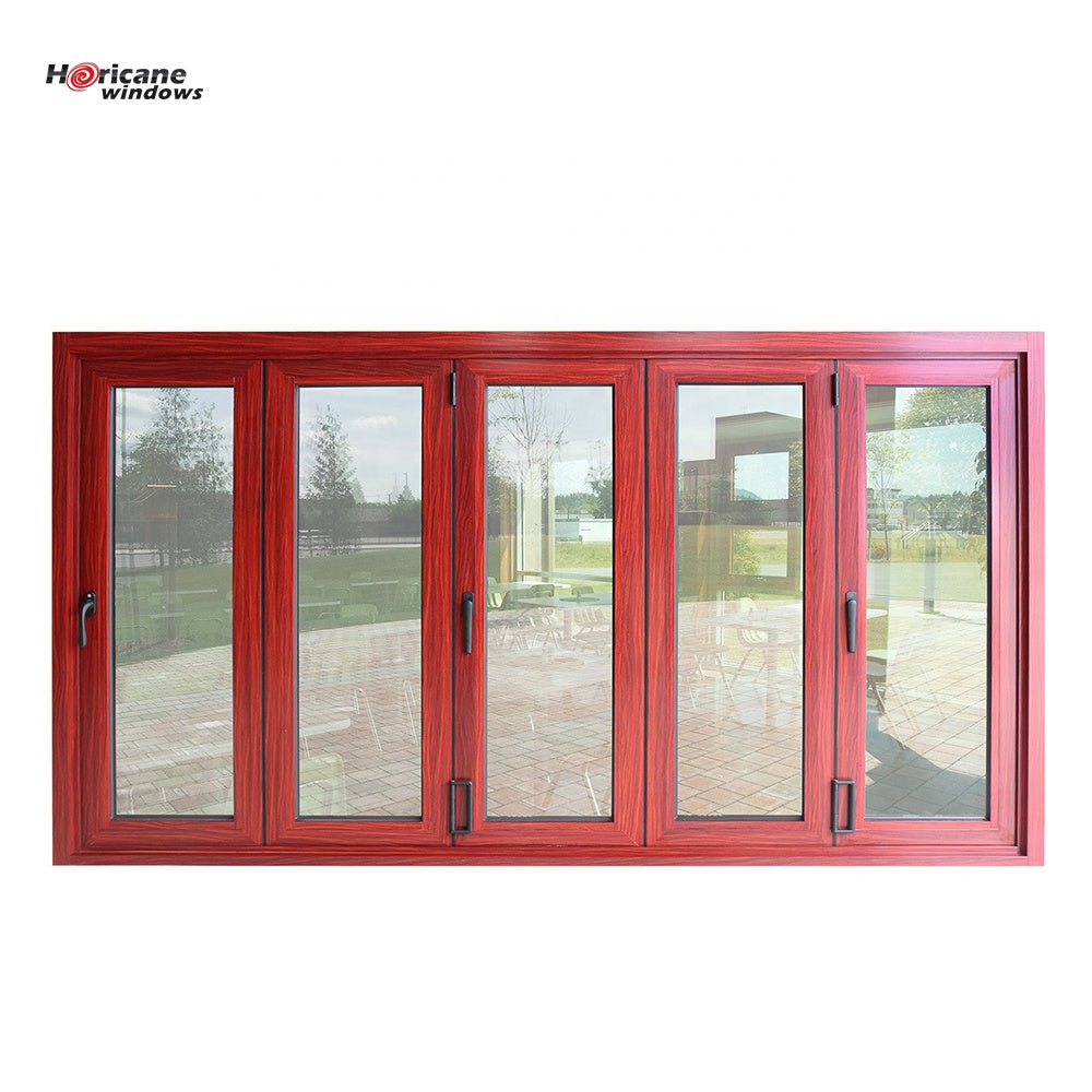Superhouse NFRC AS2047 standard custom sized external frosted glass aluminum bi fold folding doors