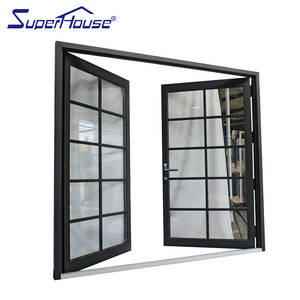 Superhouse tempered glass double pane entry door