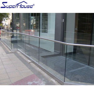 Superhouse Stainless steel 90 degree glass hurricane laminated handrail balustrade
